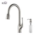 Kibi Cedar Single Handle Pull Down Kitchen Sink Faucet with Soap Dispenser C-KKF2010BN-KSD101BN